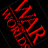 A 3x3 contact sheet of nine animated frames showing variations of the text "WAR OF THE WORLDS" in red neon-style lettering on a black background, with some frames displaying mirrored or rotated text and one frame containing additional small white text.