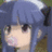 Pixelated anime-style character with blue hair and large brown eyes on left, bright yellow background with pink text "Niipo~!" on right.