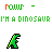 Green pixelated dinosaur icon with 'I'M A DINOSAUR' text, showing color variations in the word 'POW' across frames.
