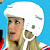 A 2x2 contact sheet of a pixelated animated icon featuring a person in a white helmet against blue background with "CoolBuddy.com" text on the right, showing two nearly identical frames and one blank frame.