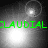 Four grayscale display a bright circular light source with green text reading "CLAUDIAL" across the middle, showing subtle animation changes in the light's position and intensity