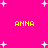 Bright pink background with scattered white pixelated stars and four instances of yellow text reading "ANNA" in a pattern