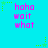 Cyan background with repeating pink text 'haha wait what' and green star-shaped pixel art elements arranged in a pattern