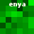 Green pixelated background with four instances of the text 'enya' in white, arranged in a pattern
