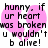 Pixelated text over pink heart background with black lettering, two identical copies side-by-side.