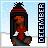 Pixel art of a figure in winter attire with long black hair, red top, and dark pants against snowy background; vertical text reads DECEMBER.