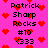 Pixelated pink background with red hearts and repeated text "Patrick Sharp Rocks #10 (333)" in black, arranged in two vertical with heart symbols interspersed