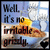 A pixelated image shows a bowl of food with text reading "Well, it's no irritable grizzly." on a blue background.