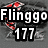 Animated icon shows red and white koi fish swimming on a gray background with 'Flinggo 177' text overlay.