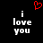 Red pixelated heart above white text 'i love you' on black background, two identical side-by-side versions of the same design.