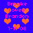 Blue background with orange pixelated hearts and pink text reading "Brooke Loves Brandon 1-11-08" repeated in a pattern