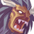 Pixelated static image of a cartoon character with brown skin, sharp teeth, and dark hair against a gray background.