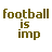 A 4-frame animated contact sheet showing pixelated text variations of "football is" with changing letters across frames on a white background.