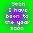 Green background with purple gradient overlay displaying white pixelated text reading "Yeah I have been to the year 3000" in four identical