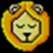 A contact sheet of six animated frames showing a pixelated lion mascot icon with closed eyes and orange-yellow mane, repeated alongside the text "Team Edward" on black background.
