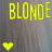 Two side-by-side animated frames of a pixelated buddy icon featuring the word "BLONDE" with contrasting color schemes and heart symbols.