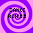 Four identical spiral patterns with purple and pink hues, each containing the text "DANCE ROX!!!!!" in black pixelated font.