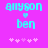 Pixelated cyan text 'allyson' above a heart symbol and 'ben', with five pink plus signs below on a solid magenta background.