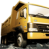Pixelated yellow vehicle with dark brown roof and black wheels, viewed from side against gray background.