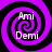 Four identical purple and black spiral patterns arranged in a , each containing white text reading 'Ami' above 'Demi'