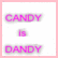 A 2x2 contact sheet of an animated AIM buddy icon showing three distinct frames with text and a smiley face pattern, all within a pink border.
