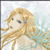 Pixelated image of a person with long blonde hair, light skin, and dark eyes, wearing a light-colored top against a soft pastel background.