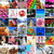 A static image divided into four quadrants: top-left shows a colorful collage of small images, top-right has pink text on teal background, bottom-left is black-and-white flower, bottom-right displays white text on white background.