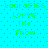 Pixelated cyan background with pink dots and green text reading "Laura5166 Loves The Snow" in four identical quadrants.