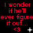 Red text on black background repeats 'I wonder if he'll ever figure it out...' with <3 symbols and changing white icons below each phrase.