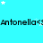 Cyan background with white stars and repeated black text 'Antonella<:Antonella<:Antonella<:Antonella<:' across three horizontal lines.