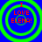 Four identical circular icons with green concentric rings on a blue background, each displaying red text "I LOVE ELENA!" in pixelated font.