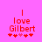 Red pixelated text on pink background with animated heart symbols changing position.