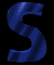 Three vertical display a blue stylized 'S' with metallic sheen on black backgrounds, each showing a different cropped view of the same icon