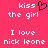 Pixelated text on a bright pink background with one version featuring a dark purple heart symbol replacing the 'i' in 'kiss'.