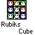 A 3x3 contact sheet of nine animated Rubik's Cube frames showing different color configurations and partial cube rotations on a gray background.