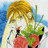 A 48x48 pixel buddy icon featuring a cartoon character with blonde hair and green clothing against a blue background, paired with text reading "Anime IM" on the right side of a contact sheet layout.