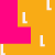 A static image with orange background, large pink letters spelling 'Lauren', scattered white letters, and multiple instances of the name 'Lauren' in pink and white text alongside heart symbols.