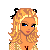Pixel art of a blonde woman with cat ears in three states: full body, cropped torso, and head-only view.