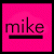Two side-by-side pixelated images of the word 'mike' with horizontal bars beneath, differing in color scheme and background.