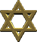 Animated sequence of a golden Star of David icon rotating through multiple angles against a gray background.