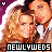 Animated contact sheet of a pixelated couple with text "NEWLYWEDS" on purple background, showing subtle facial expression changes across frames.