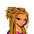 Pixel art of a girl in pink shirt and jeans with multiple views including full-body, torso, head, dress, and text 'Love you!' with heart symbol.