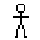 Pixelated stick figure in various poses on gray background, transitioning through walking and dancing motions.