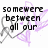 Pixelated text and abstract shapes on a white background with purple accents.