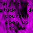 Purple background with black text repeating 'Tiny heart, Tiny heart, stuck inside yourself open up to me' in pixelated font.