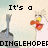Pixelated image with text "It's a" above a microphone and "DINGLEHOPER" below, featuring a character with orange hair and yellow eyes.