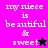 Pixelated text 'my niece is beautiful & sweet' with star symbols on pink, purple, black, and purple backgrounds.