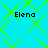 Cyan background with green diamond pattern and four instances of the text 'Elena' in black pixelated font