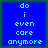 Blue background with light blue pixelated text reading 'do i even care anymore' in four identical arranged in a