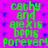 Green text on a purple background with blue pixelated dots, repeating the phrase 'carly and alexis bffs forever!' in four identical sections.